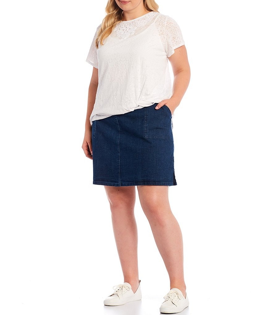 Intro Plus Size Activeease Drawstring Faux Wrap Skort