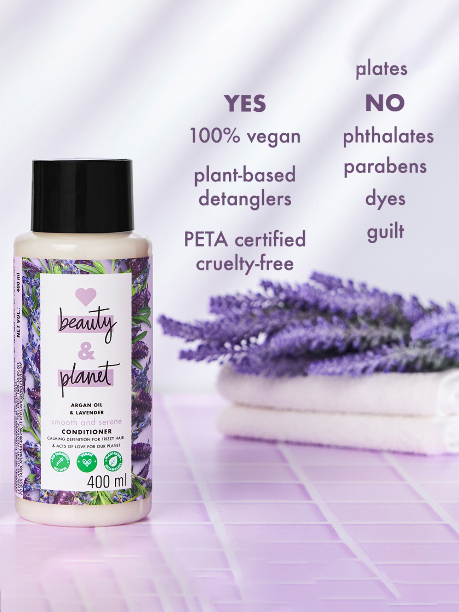 Love Beauty & Planet Argan Oil & Lavender Smooth and Serene Conditioner - 400 ml
