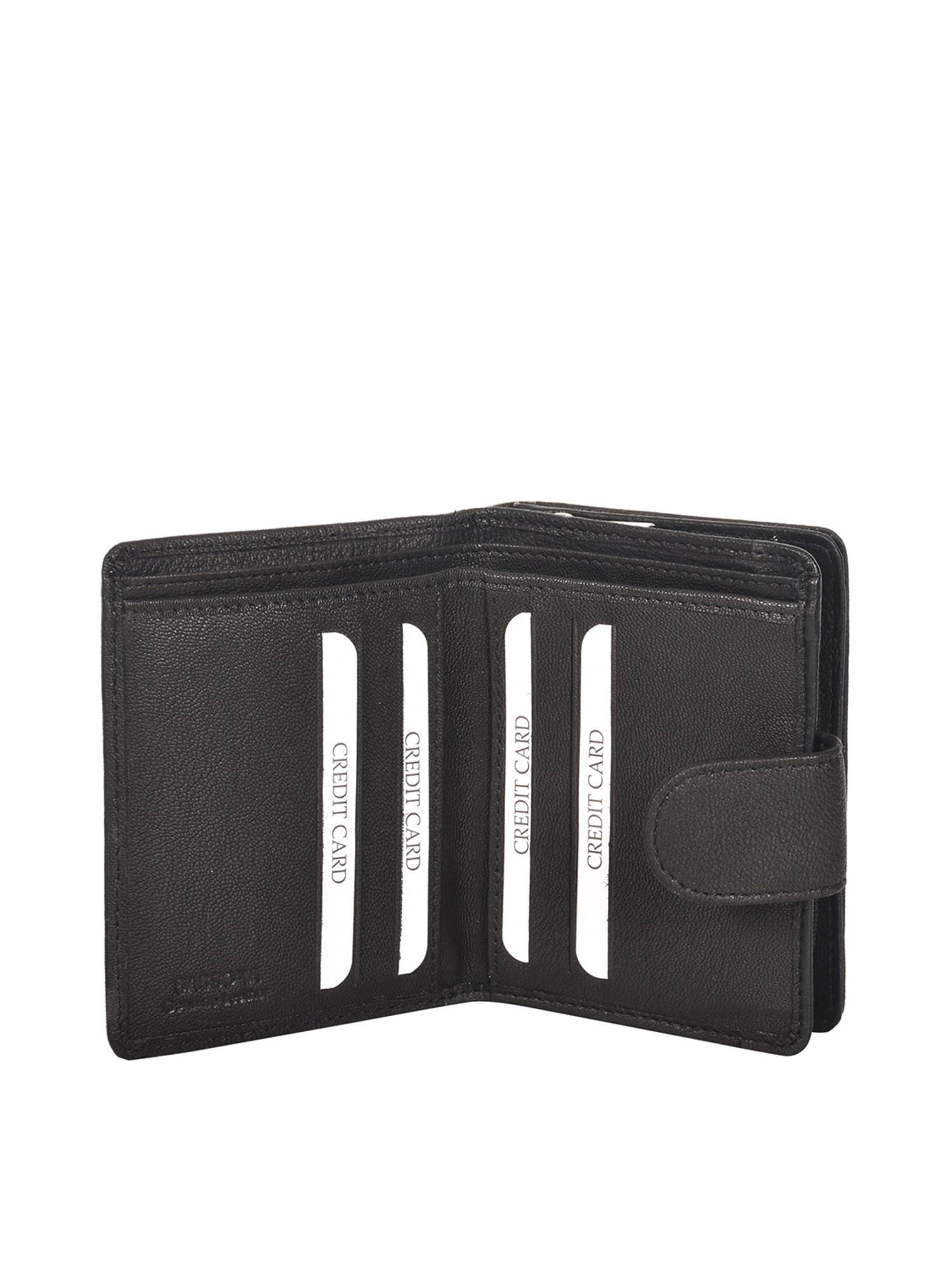 SASSORA Black Solid Rfid Bi-Fold Wallet for Women
