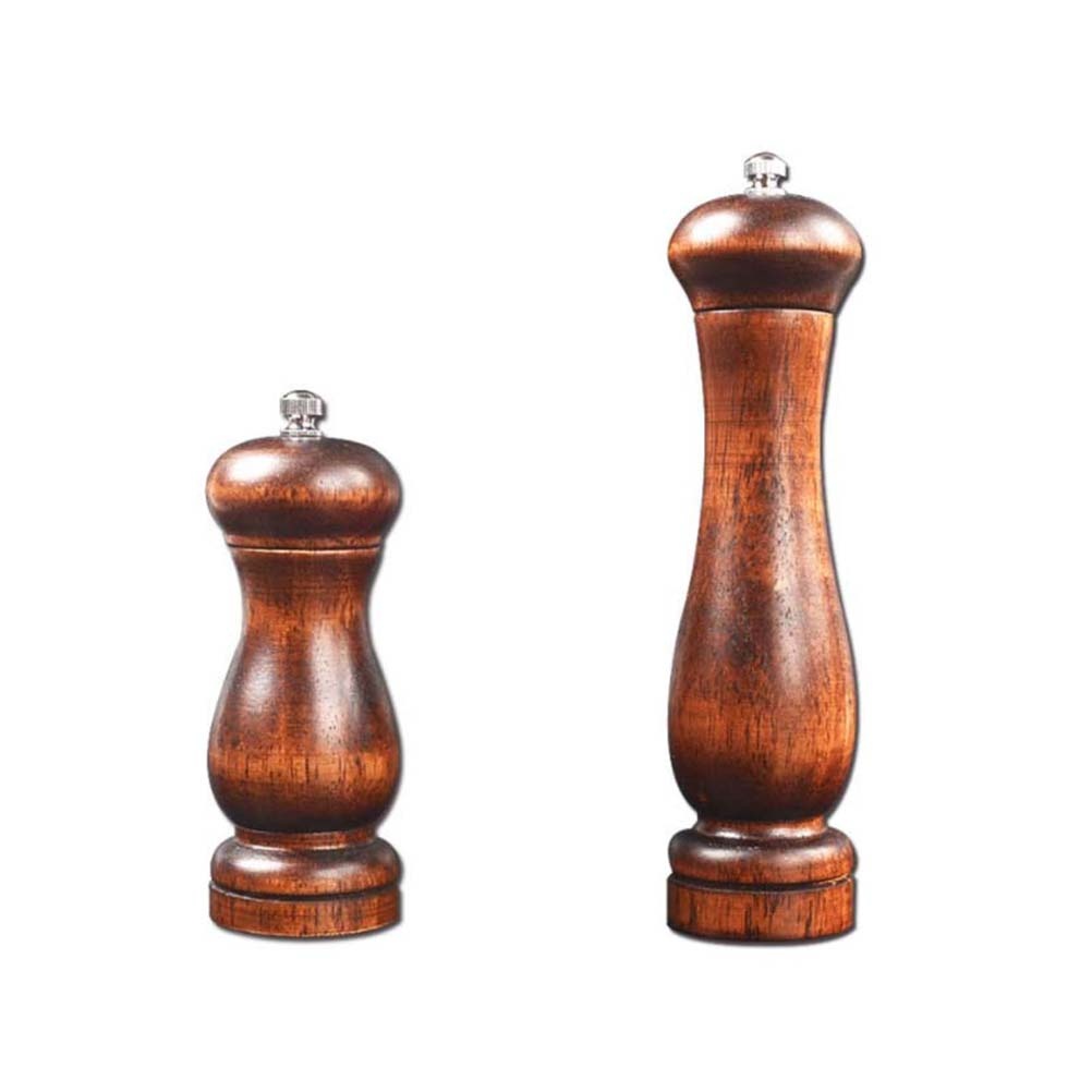 1pc Manual Wooden Pepper Grinder Pepper Mill Salt Container Kitchen Gadget for Home (5 Inches Brown)