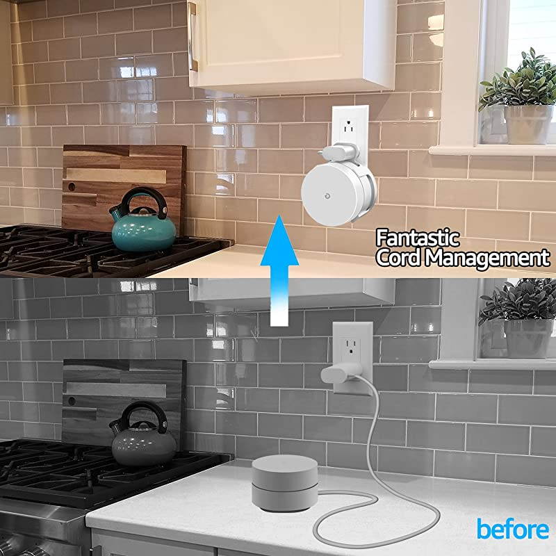 Google WiFi Wall Mount WiFi Accessories for Google Mesh WiFi System and Google WiFi Router Without Messy Wires or Screws White2 Pack