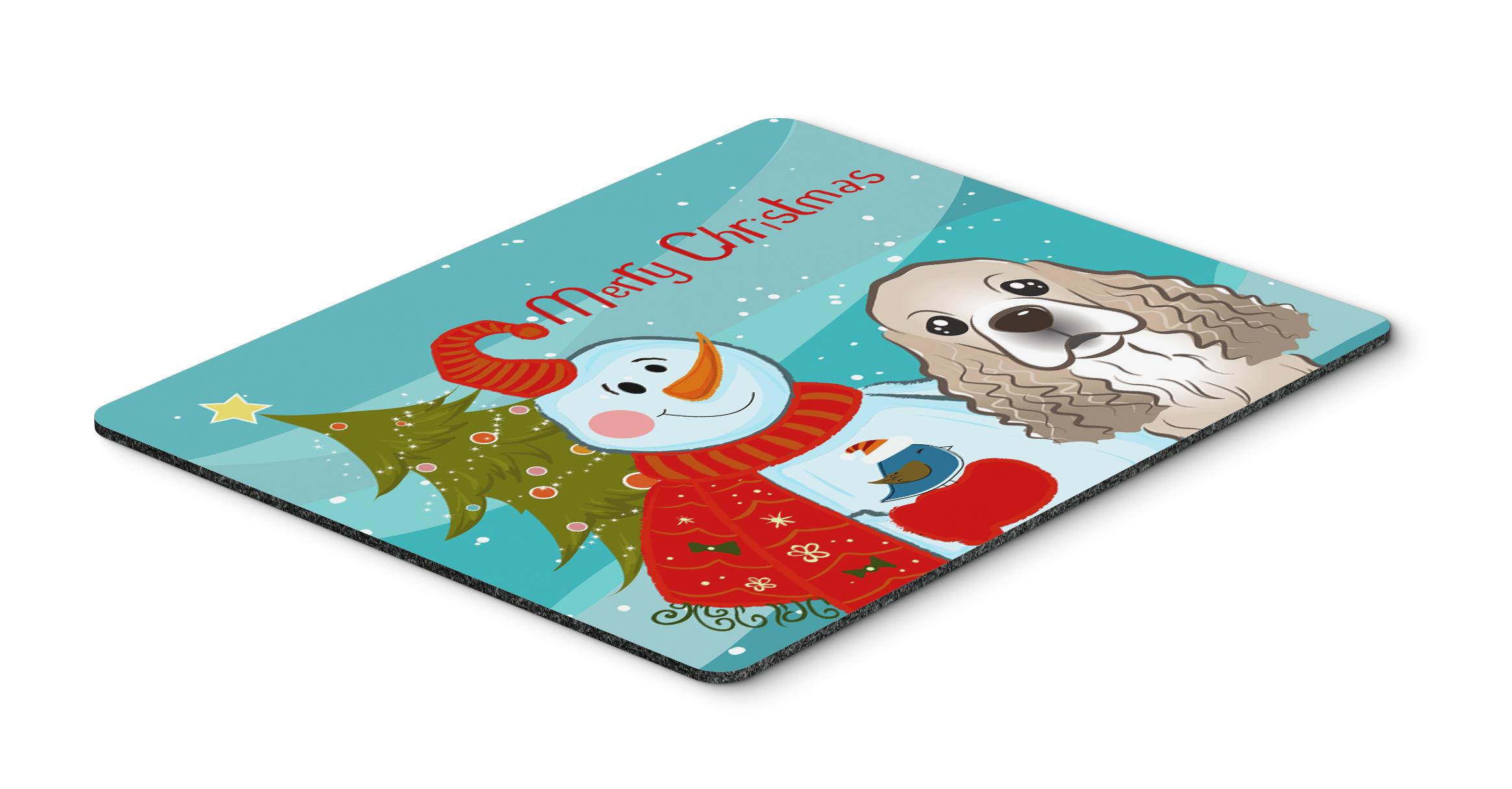 Snowman with Cocker Spaniel Mouse Pad, Hot Pad or Trivet BB1836MP