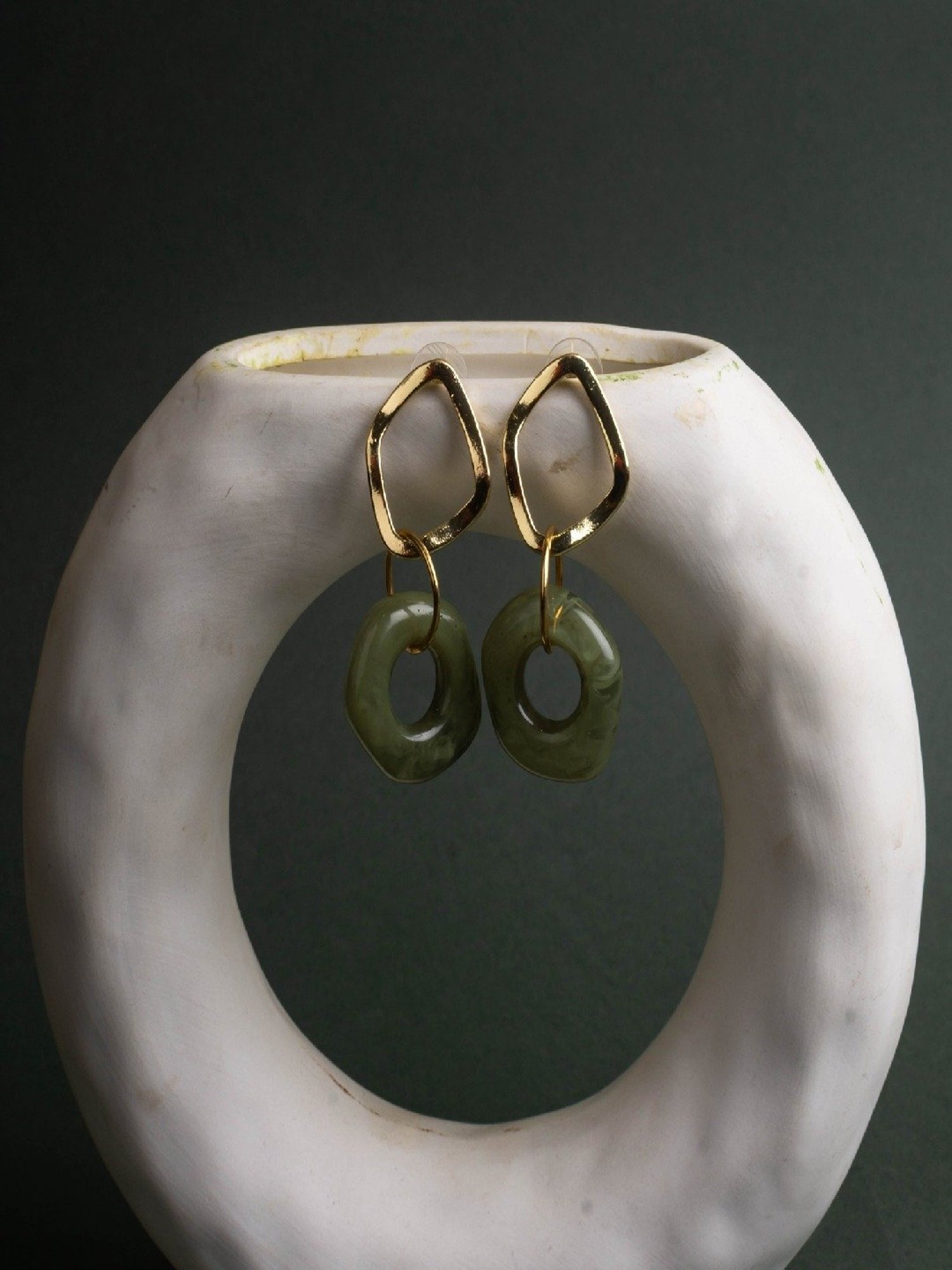 Jewelz Western Style Green Colored Earrings for Girls & Women