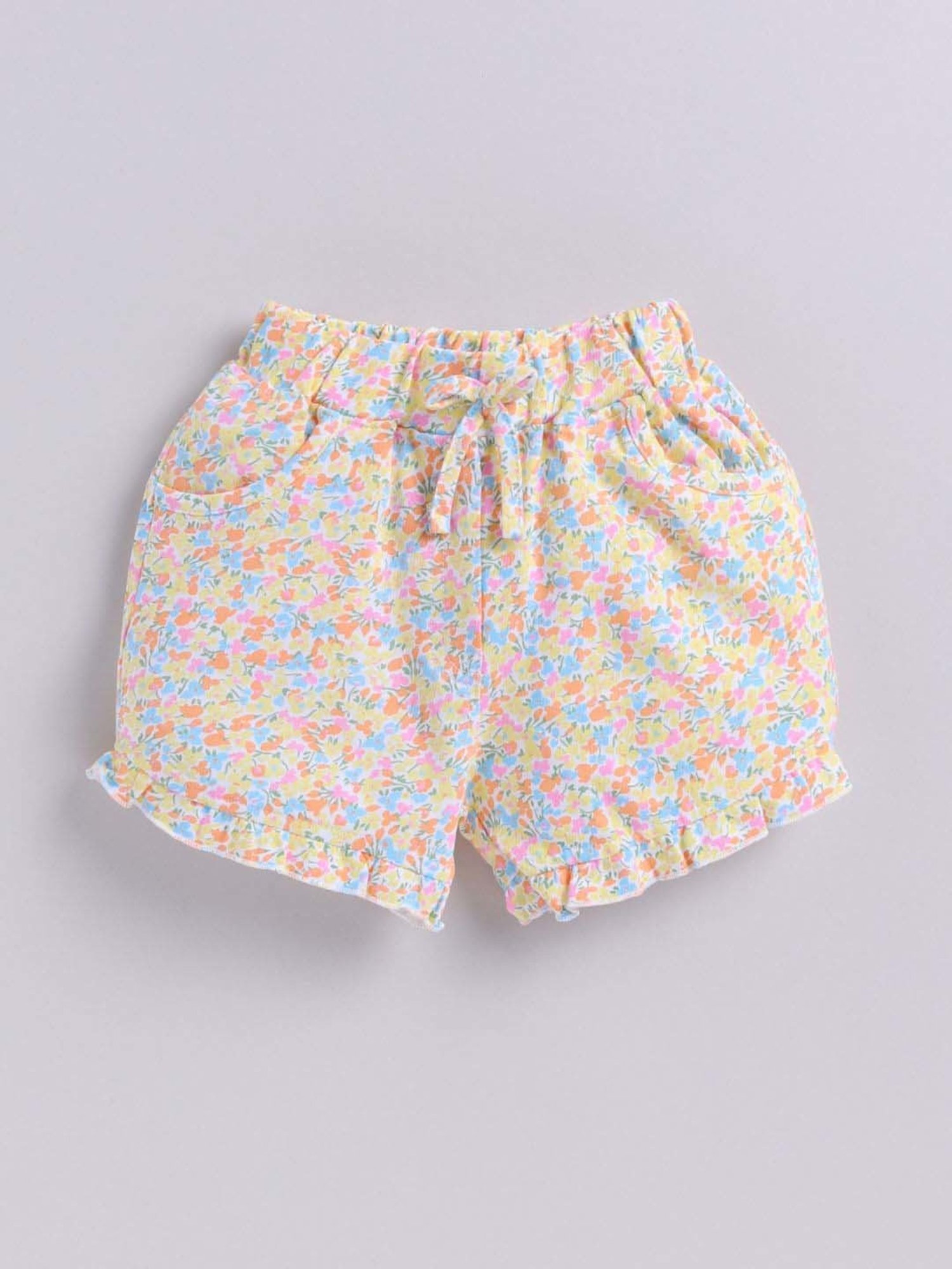 ANNIE Girls Yellow Cotton Printed Top & Short sets