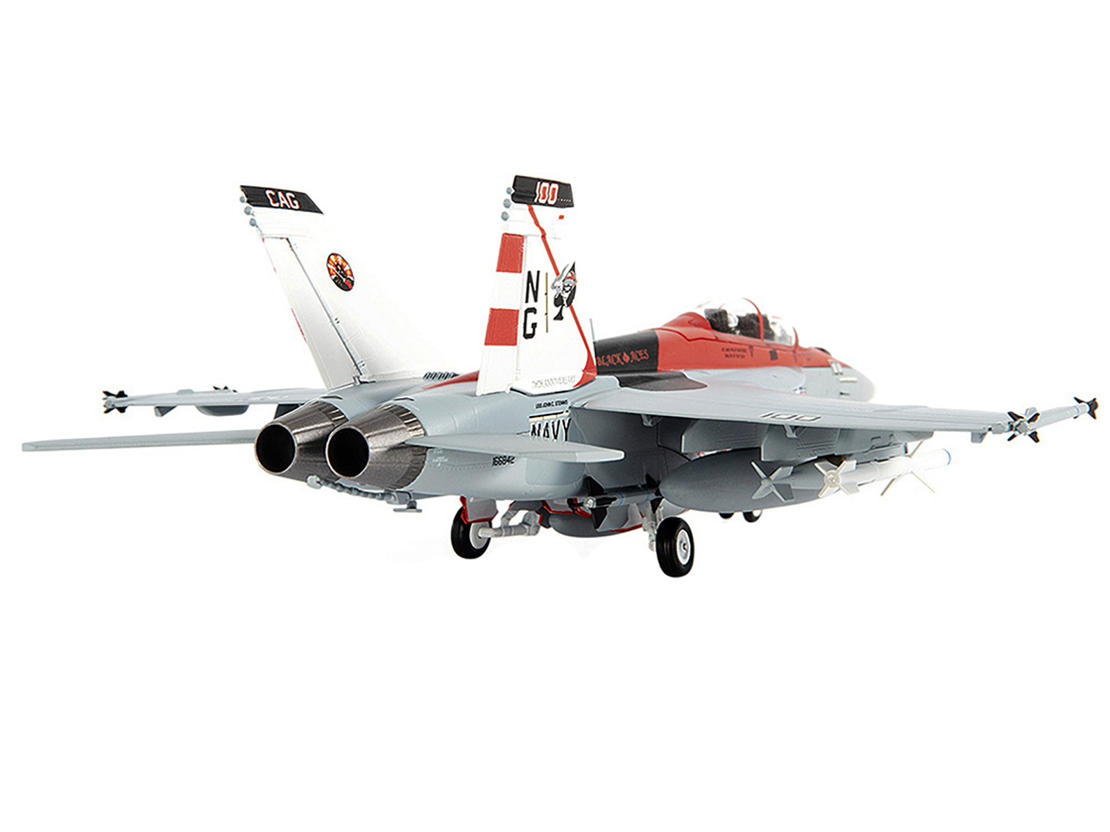 McDonnell Douglas F/A-18F Super Hornet Fighter Plane "U.S. Navy VFA-41 Black Aces USS John C. Stennis 70th Anniversary Edition" (2015) 1/72 Diecast Model by JC Wings
