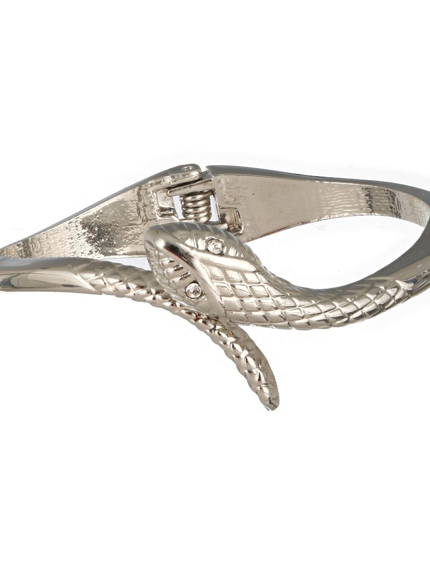 Prita by Priyaasi Studded Snake Silver-Plated Bracelet