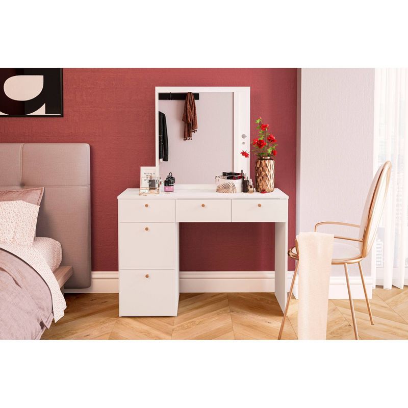 Dallas Vanity with Mirror White - Chique