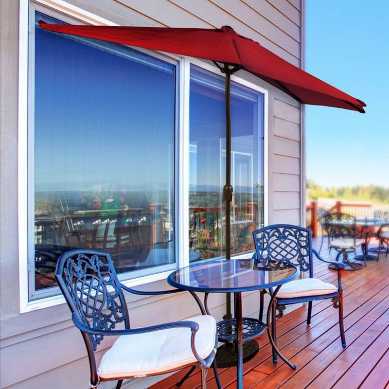 20 lb Half Round Umbrella Base - Black - Pure Garden