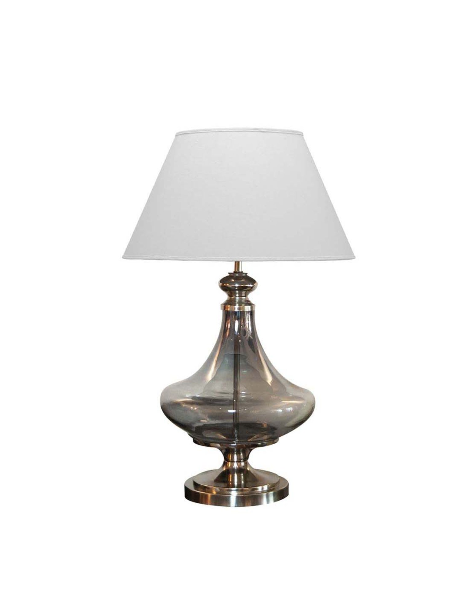 Kapoor E Illuminations White Delicea Luster Metal & Glass Table Lamp - Set of 1