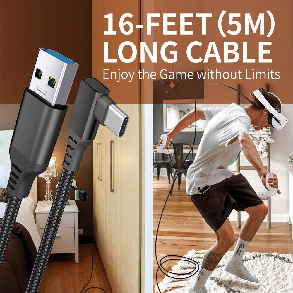 16FT (5m) Oculus Quest 2 VR headset Link Cable USB to Type-C Cable