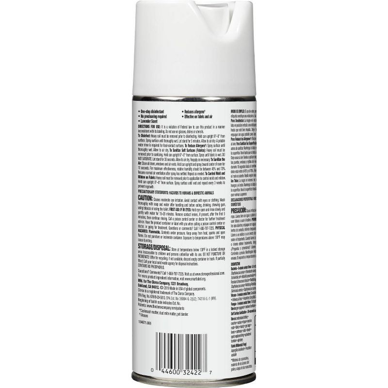 Clorox Fabric Sanitizer Aerosol Spray - Lavender - 14oz