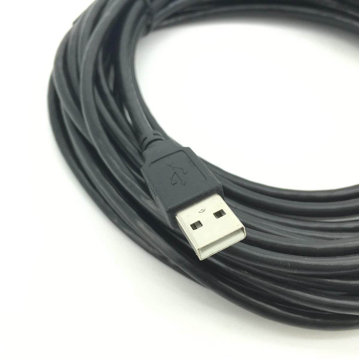 Pasow USB 2.0 Type A Male To Type A Male Extension Cable AM to AM Cord Black (25Feet/8M)