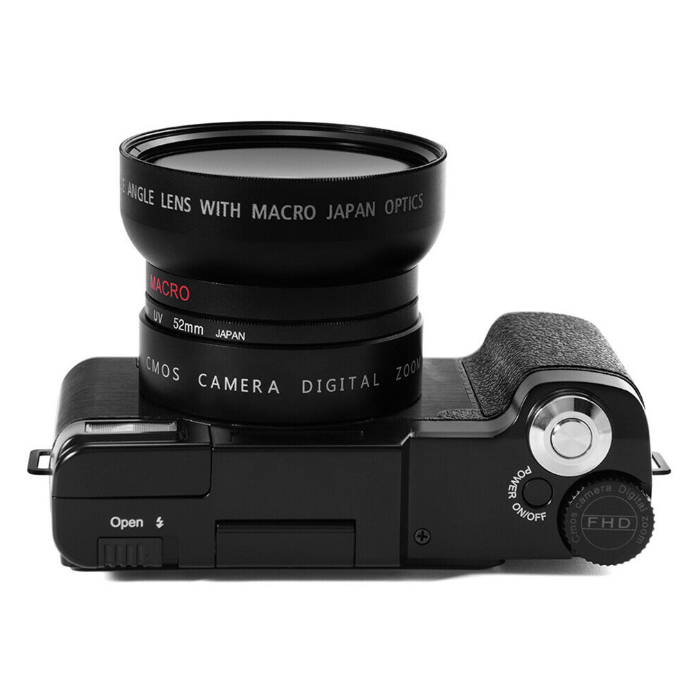 Full HD 1080P Digital Camera Wide Angle Lens Flip Screen Flash Light 24MP 3.0" TFT LCD Display