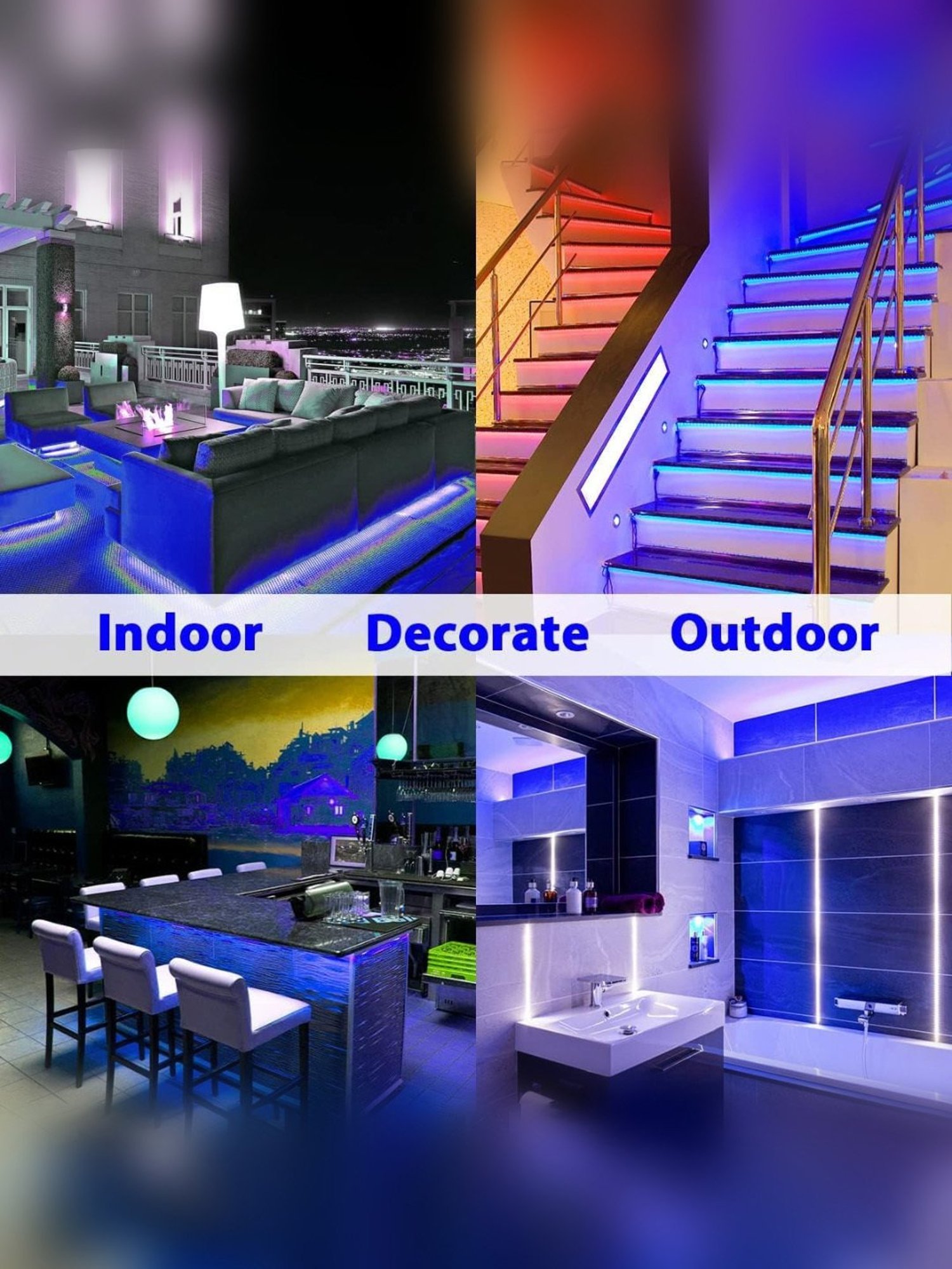 Xergy LED Neon Strip Lights 5Mtr, IP67 Waterproof Neon Rope Light for Home Decoration (Blue)