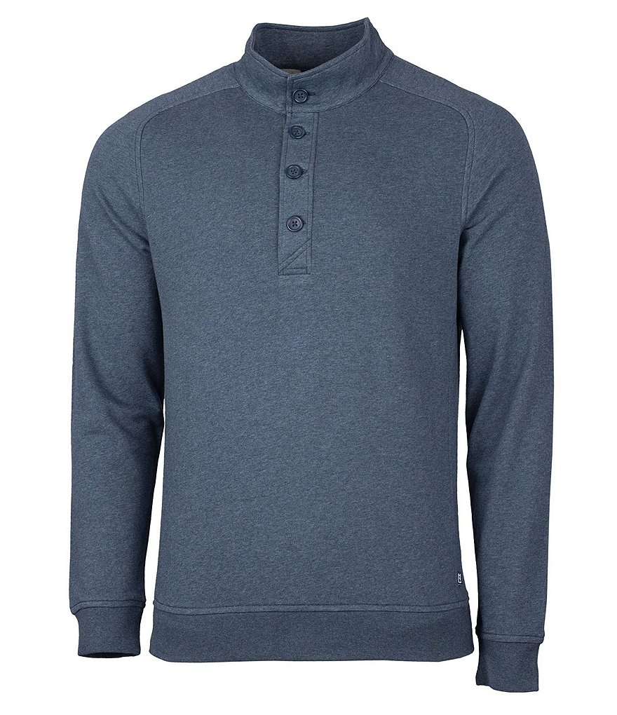 Cutter & Buck Saturday Long-Sleeve Mock French Terry Knit Sweatshirt