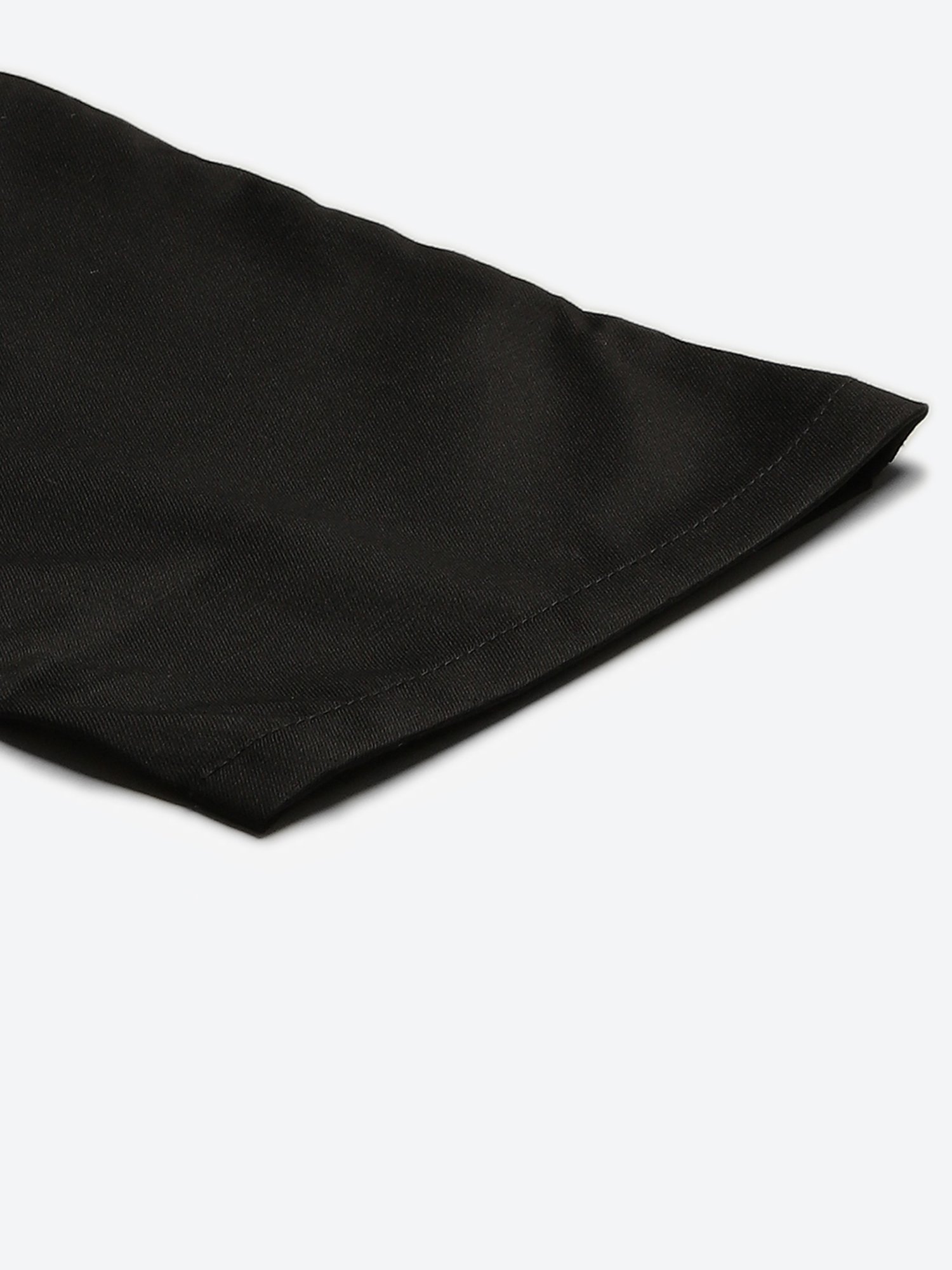 Sojanya Black Cotton Regular Slim Fit Flat Front Trousers