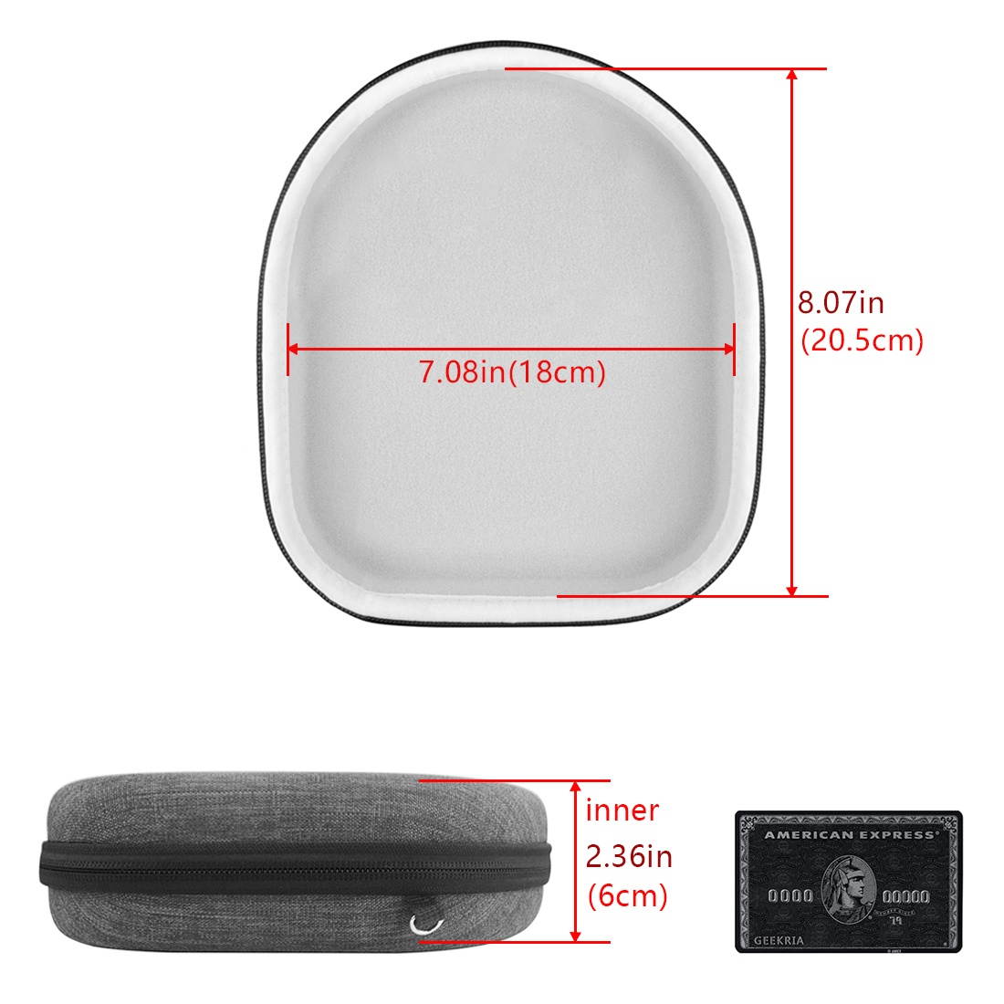 Geekria UltraShell Case Compatible with JBL TUNE 750NC, TUNE 700BT, Live 650BTNC, E65BTNC Headphones, Replacement Protective Hard Shell Travel Carrying Bag with Accessories Storage (Dark Grey)