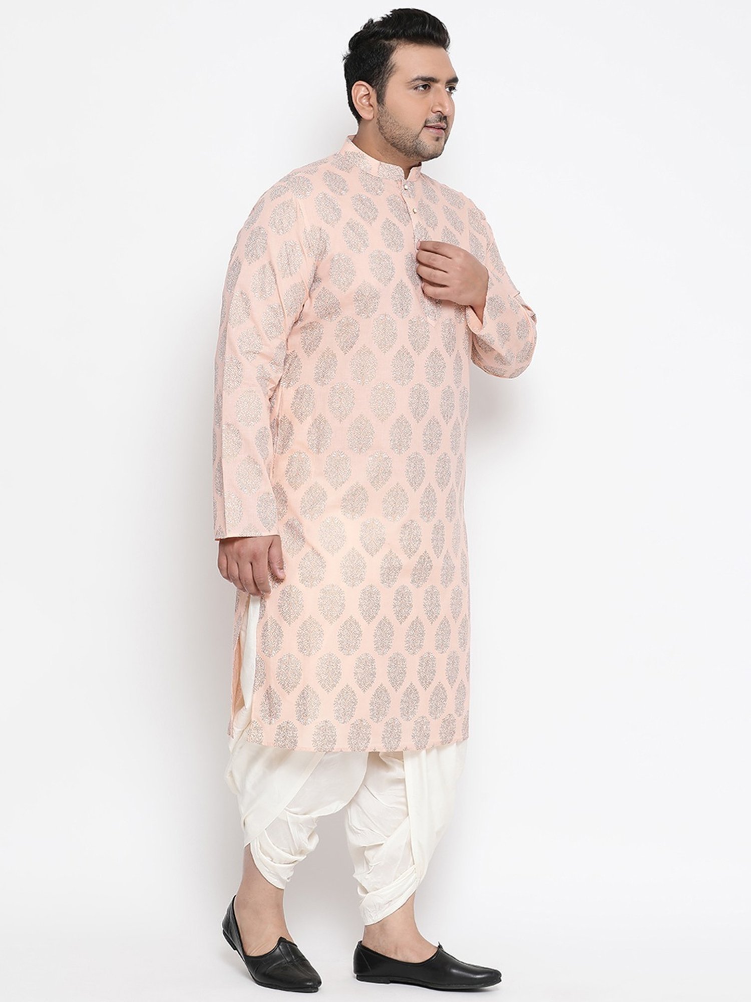 KISAH PLUS Peach Regular Fit Printed Kurta