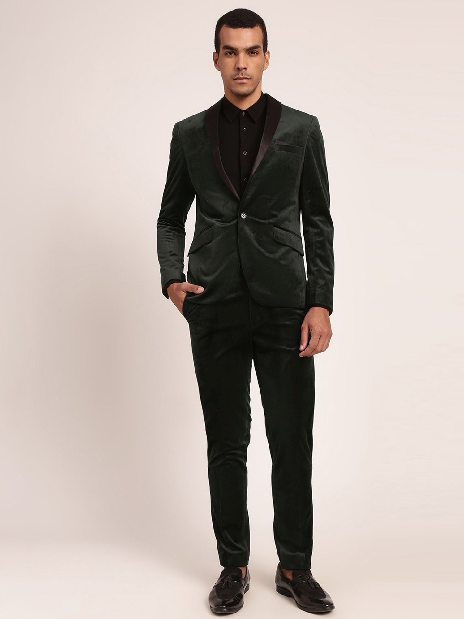 Lindbergh Dark Green Slim Fit Two Piece Suit