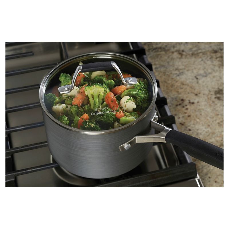 Select by Calphalon 3.5 Quart Hard-Anodized Non-stick Saucepan with Cover