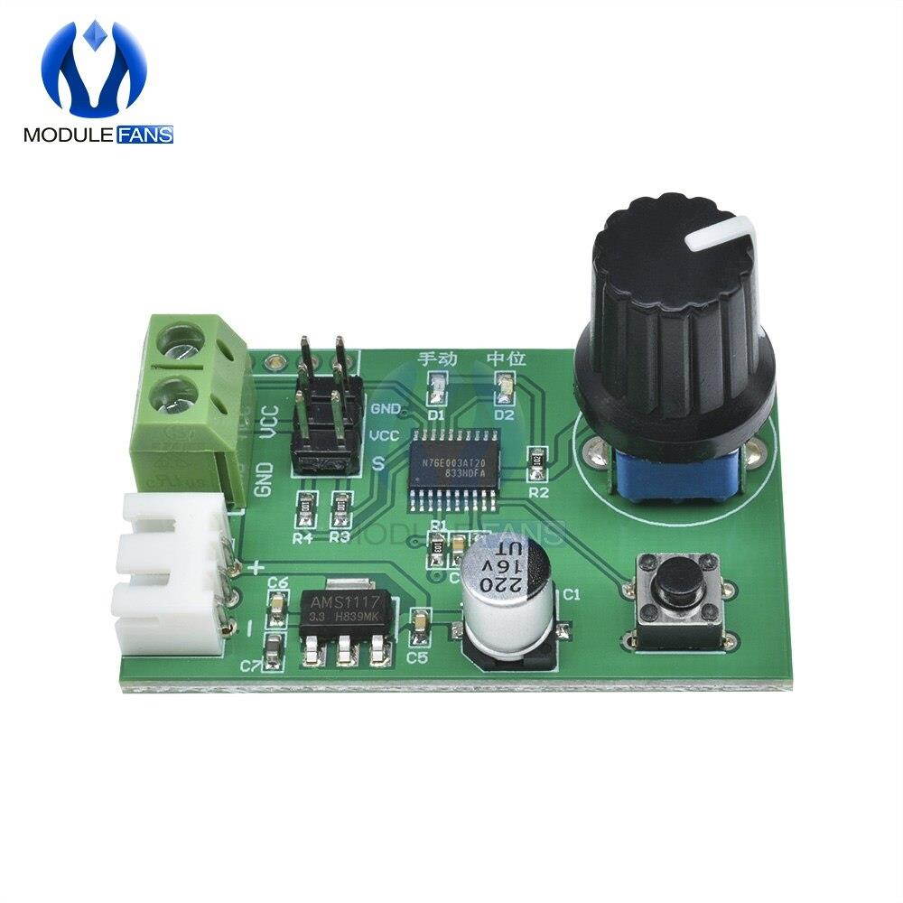 For MG995 SG90 Dual Servos Rotary Knob Serial Port Control Board MG995 SG90 Steering Gear Debugging Module for Futaba