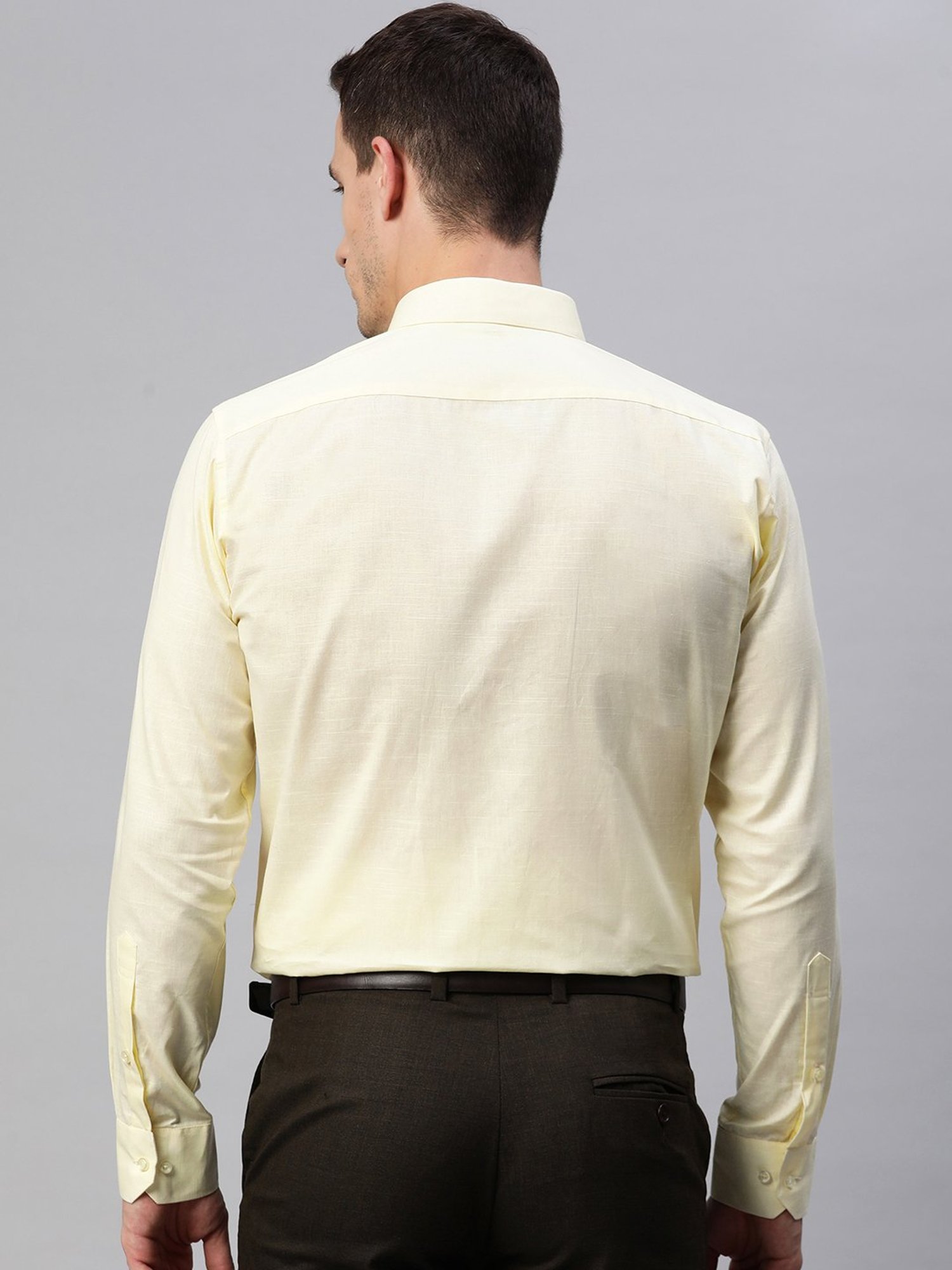 ManQ Yellow Regular Fit Shirt