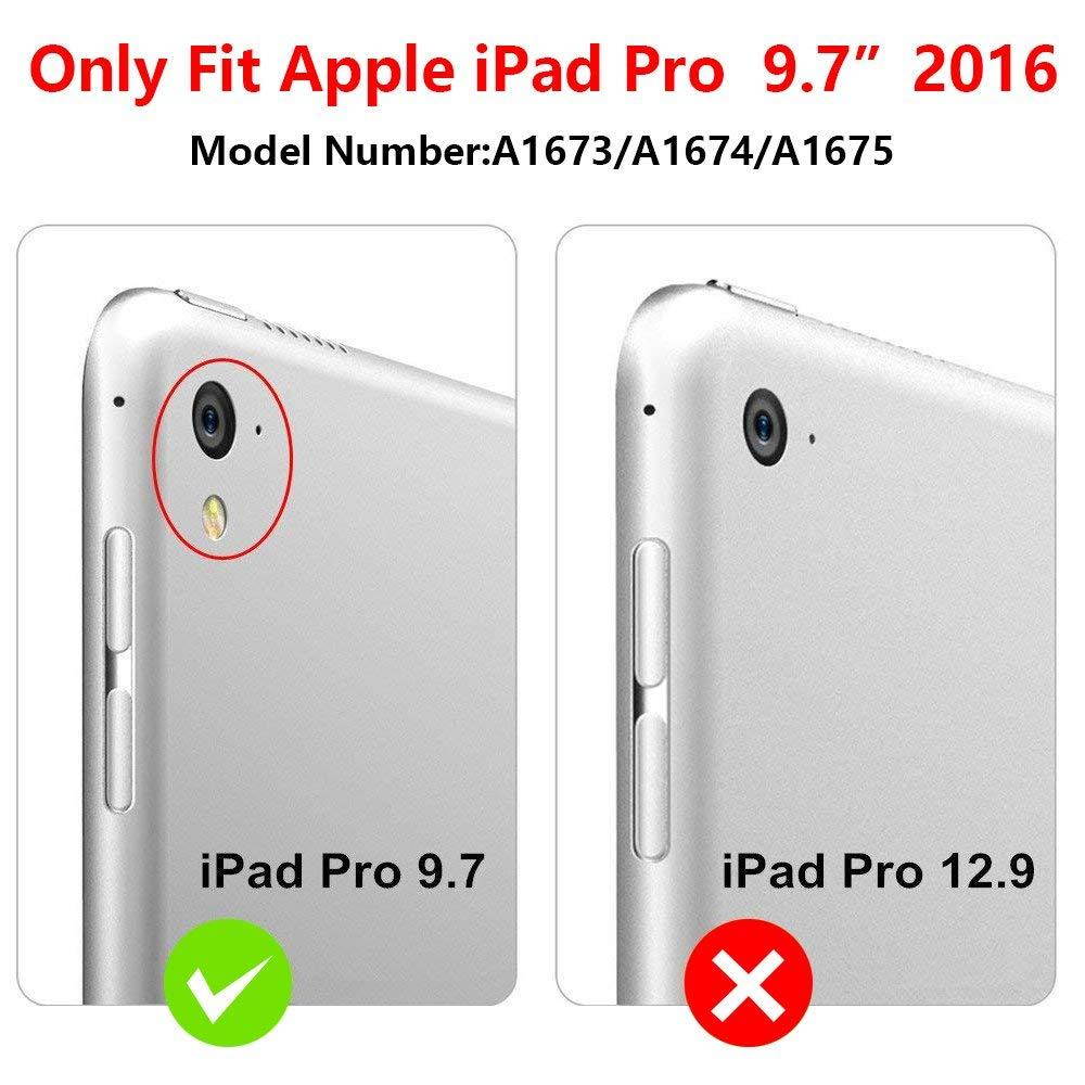 iPad Pro 9.7 inch 2016 Case, Dteck PU Leather Protective Smart Case with [Auto Sleep/Wake] Pencil Holder Flip Folio Stand Wallet Cover for Apple iPad Pro 9.7 2016 Release Tablet, Pink Eiffel Tower