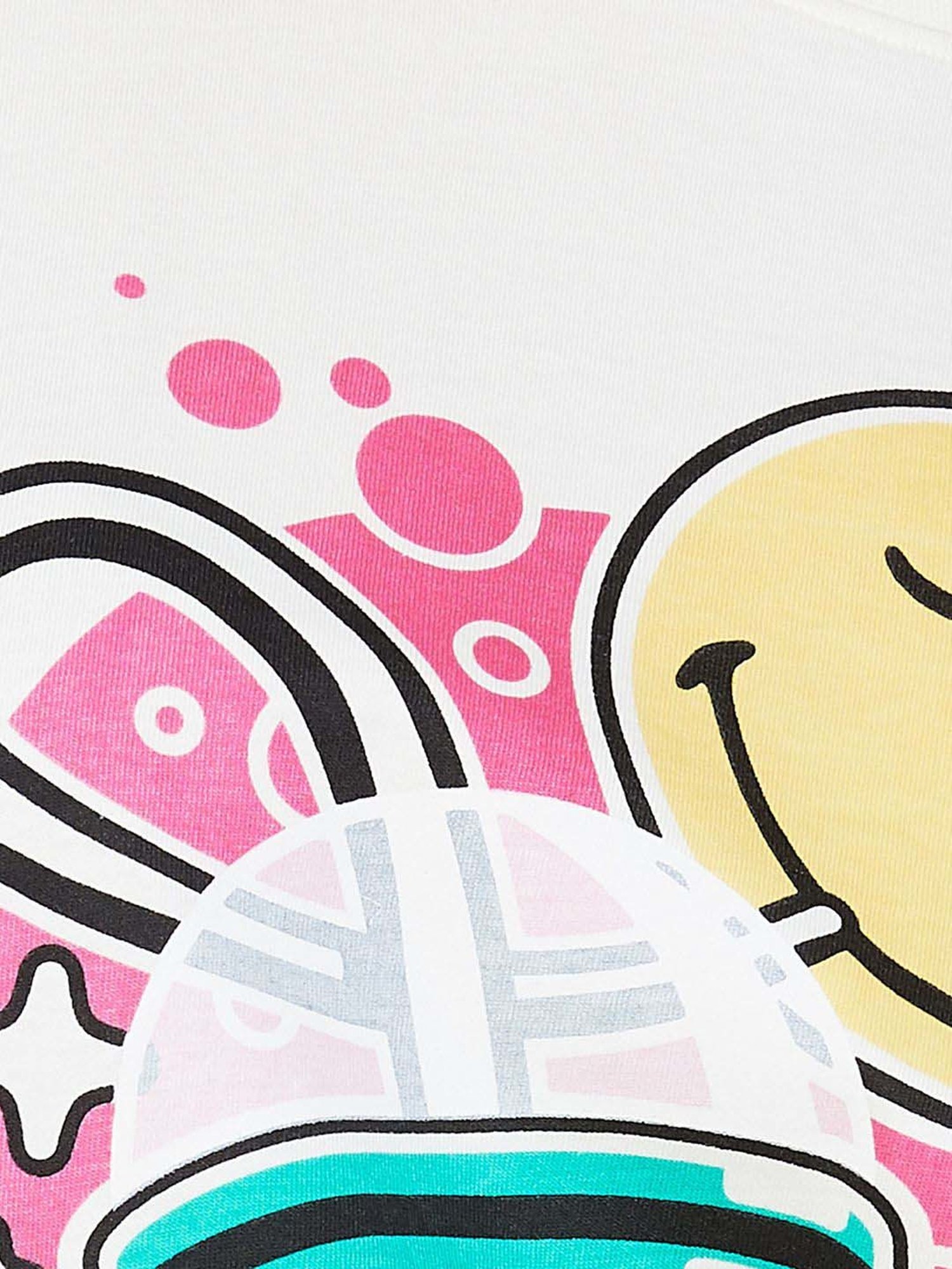 SmileyWorld White Cotton Printed T-Shirt