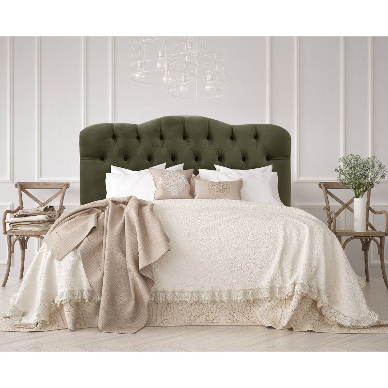 King Tufted Headboard Velvet Loden - Skyline Furniture