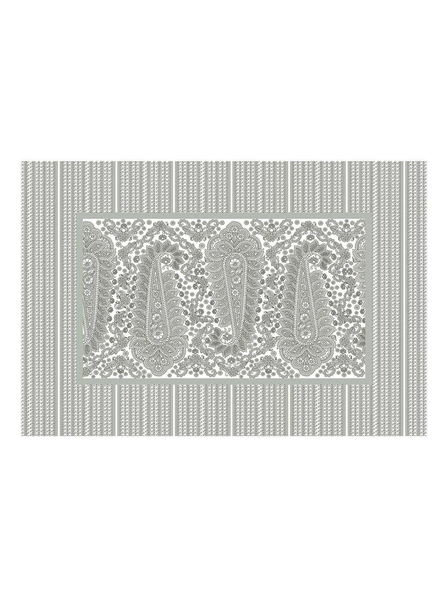 BELLA CASA Amer Printed Grey 350 TC Plain King Bedsheet with 2 Pillow Covers