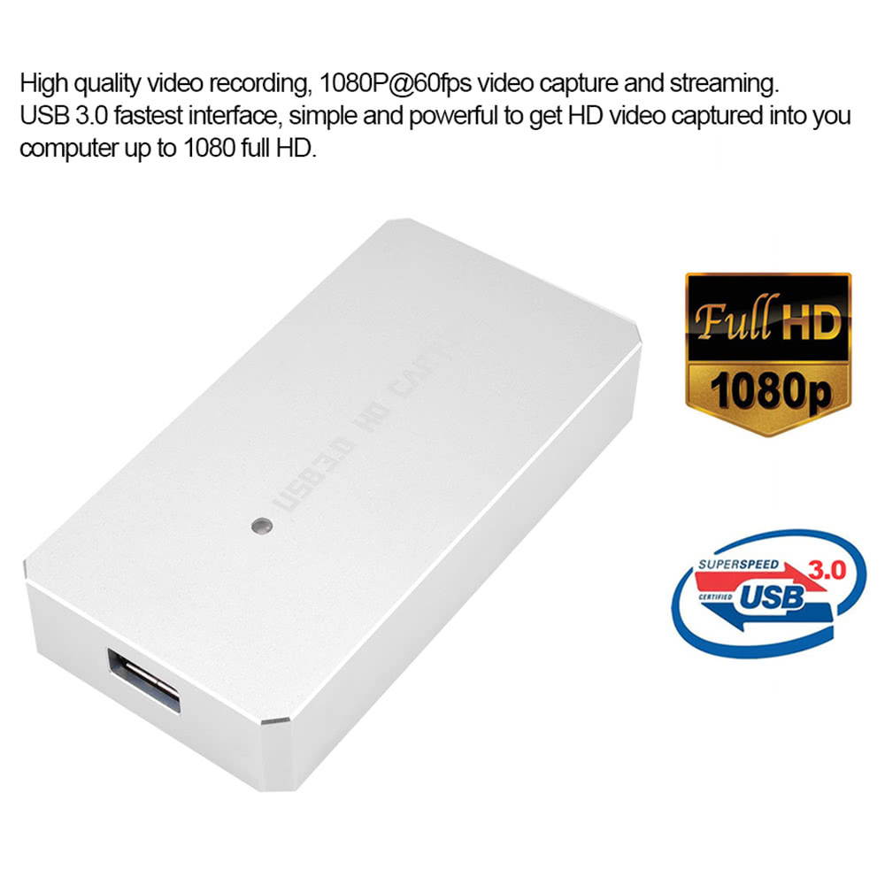 Ezcap 287P USB 3.0 HD Capture Card Video Game Recorder Silver