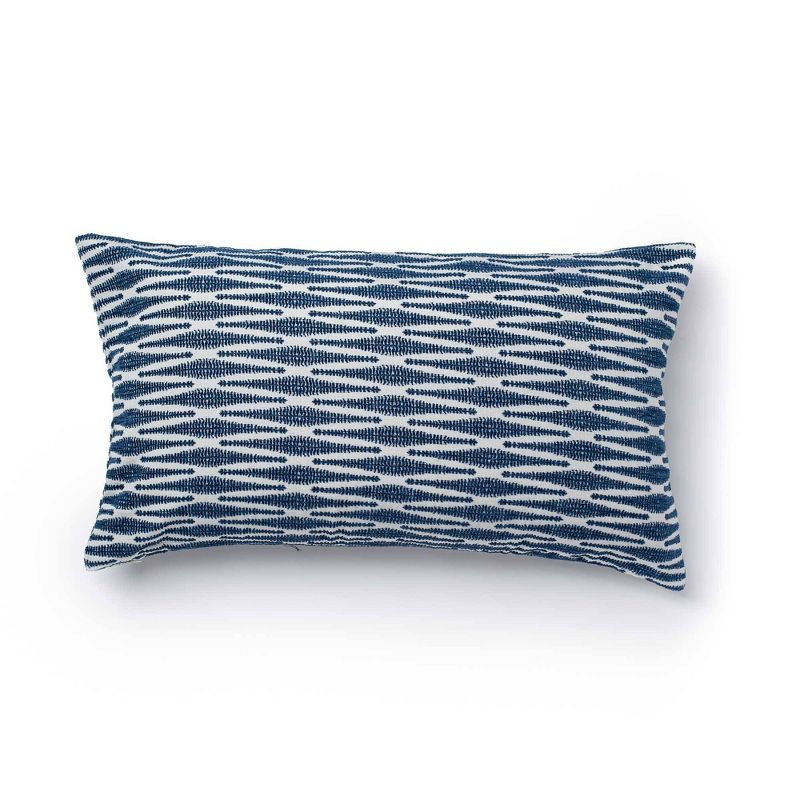 14"x24" Shelmar Navy Lumbar Throw Pillow Navy - Sure Fit