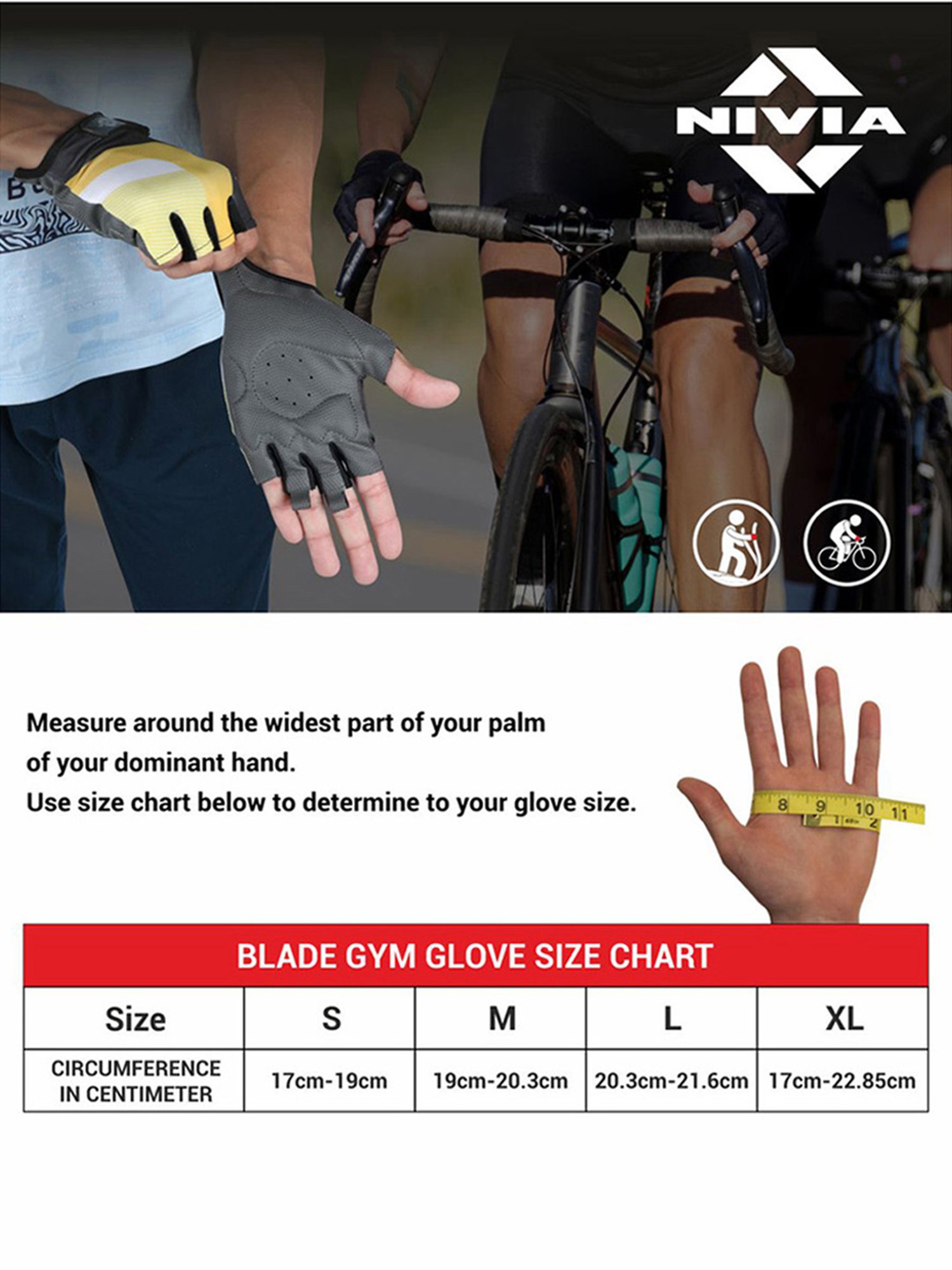 Nivia Blade Gym Glove (Yellow) Size - L2