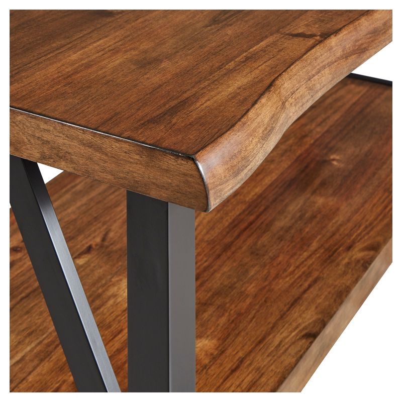 Hartwell Living Edge Rustic Industrial Cocktail Table - Brown - Inspire Q