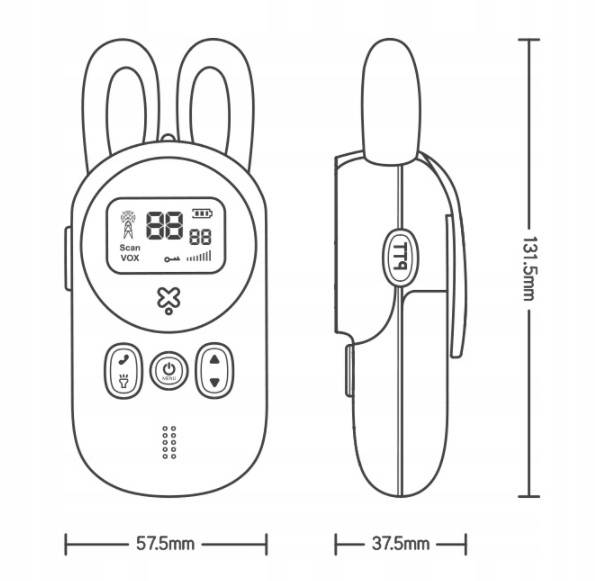 2 wireless cartoon walkie-talkies for children