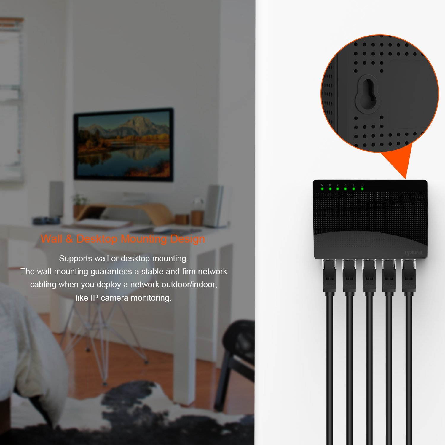 Tenda Network SG105 5-Port 10/100/1000 Gigabit Desktop Switch