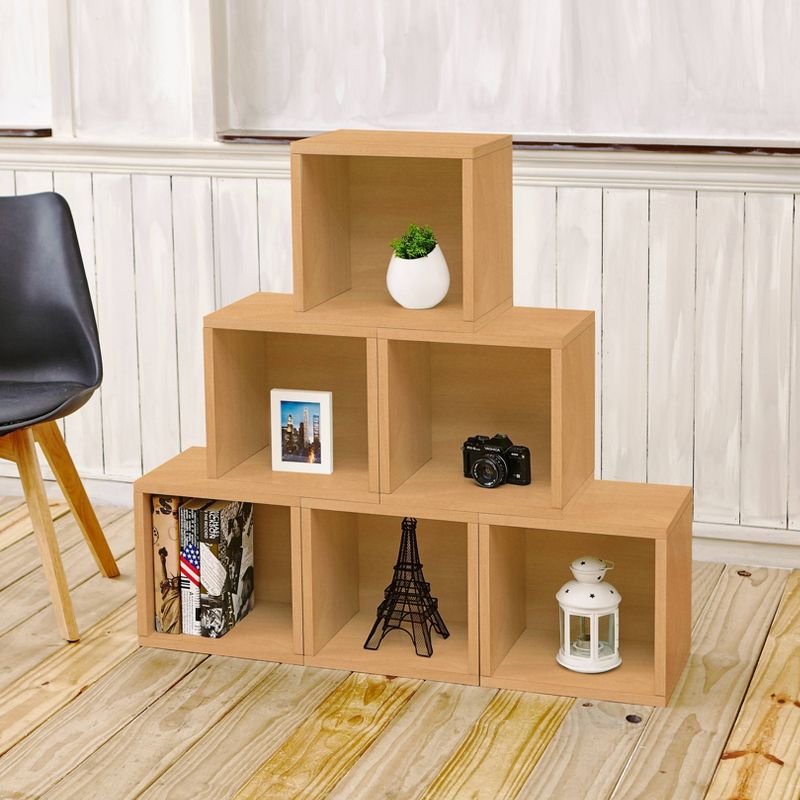Way Basics Stackable Eco Cube Storage Cubby Organizer Natural Wood Grain