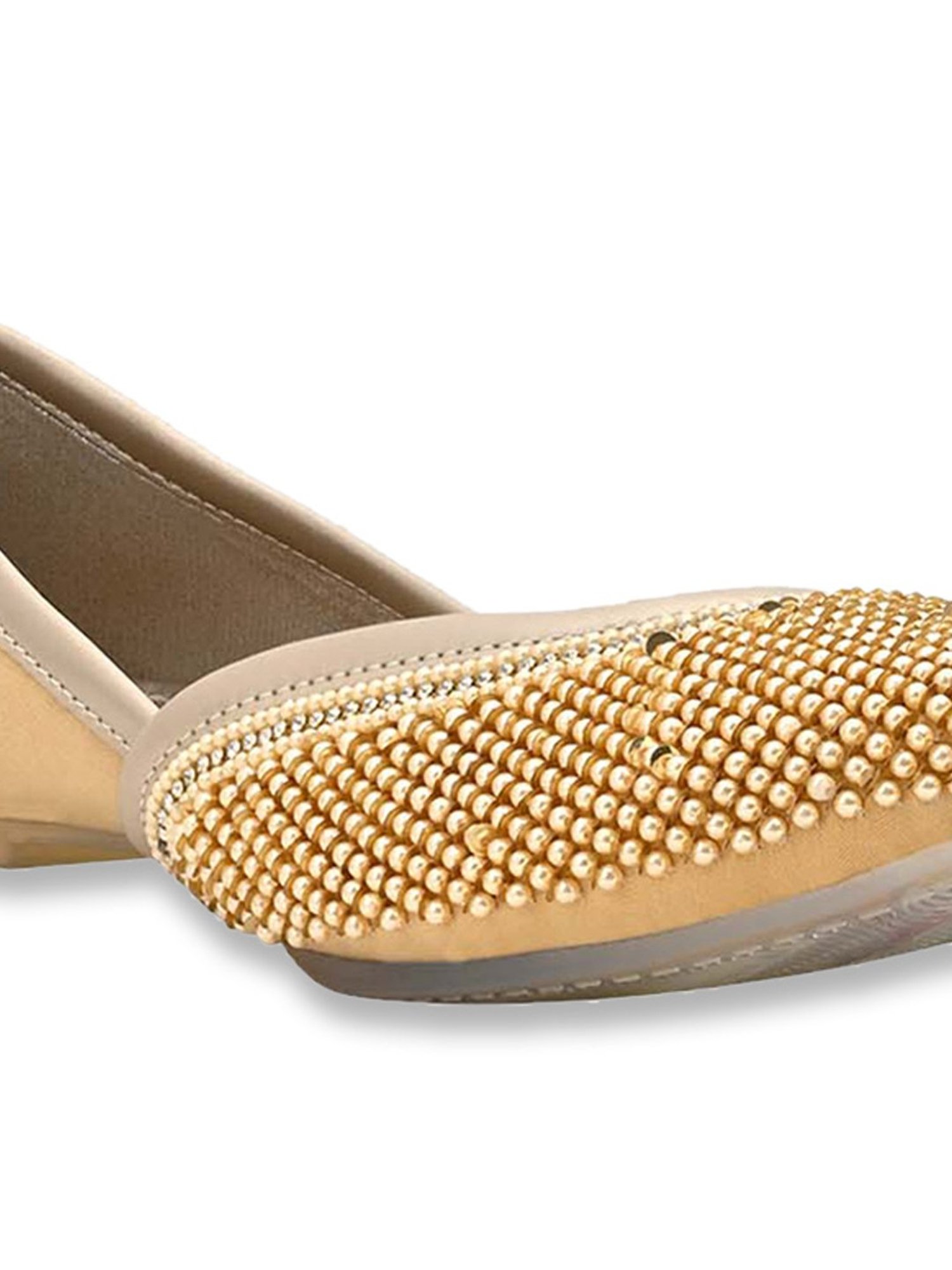 Jove Women's Gold Ethnic Juttis