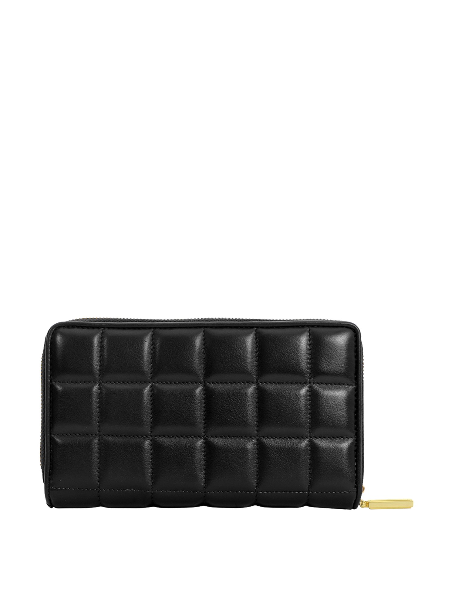 Eske Black Quilted Zip Around Wallet for Women