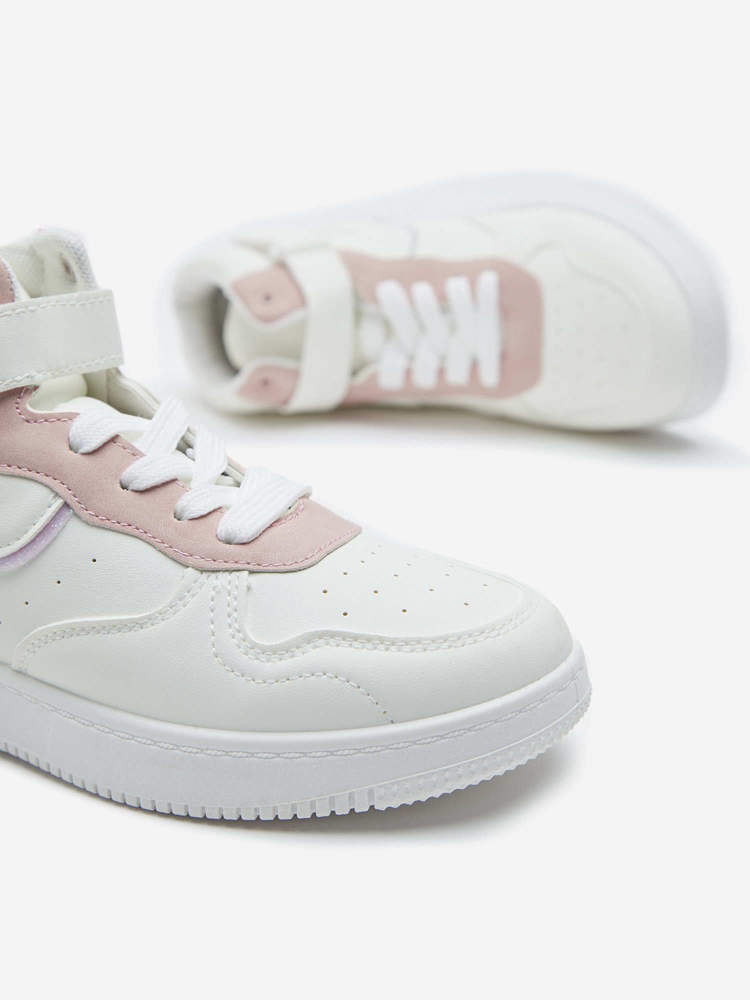 Yellow by Westside Light Pink Colour-Blocked Design High-Top Boots