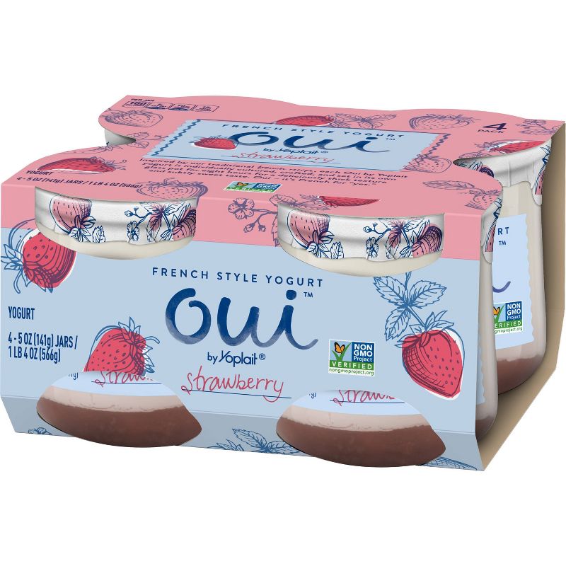 Oui by Yoplait Strawberry Flavored French Style Yogurt - 4pk/5oz Jars