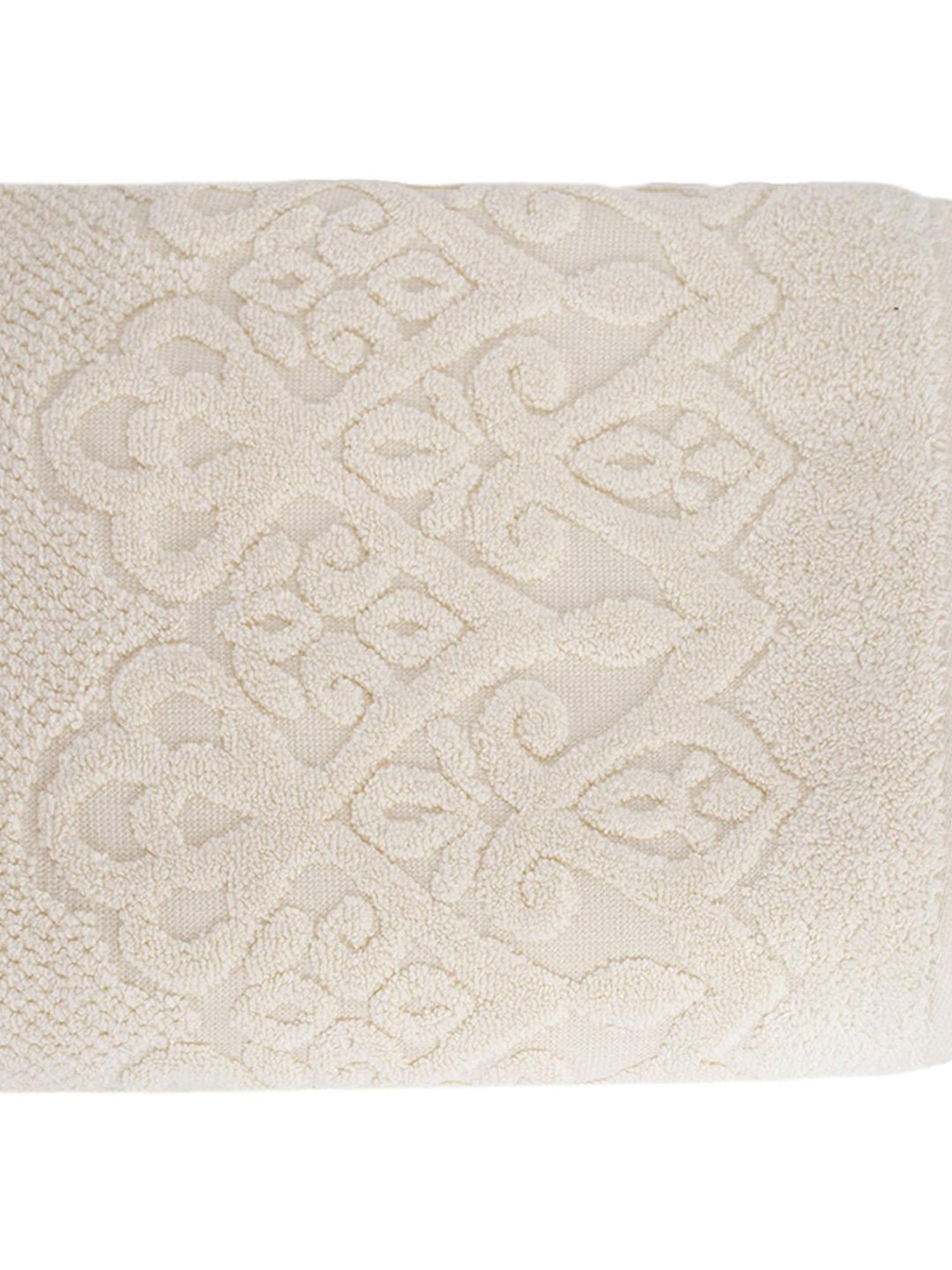 Maspar Super Soft Jacquard Beige Cotton 550 GSM Bath Towel - Set of 1