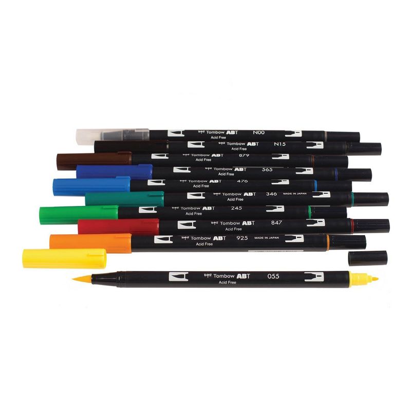Tombow 10ct Dual Brush Pen Art Markers - Primary