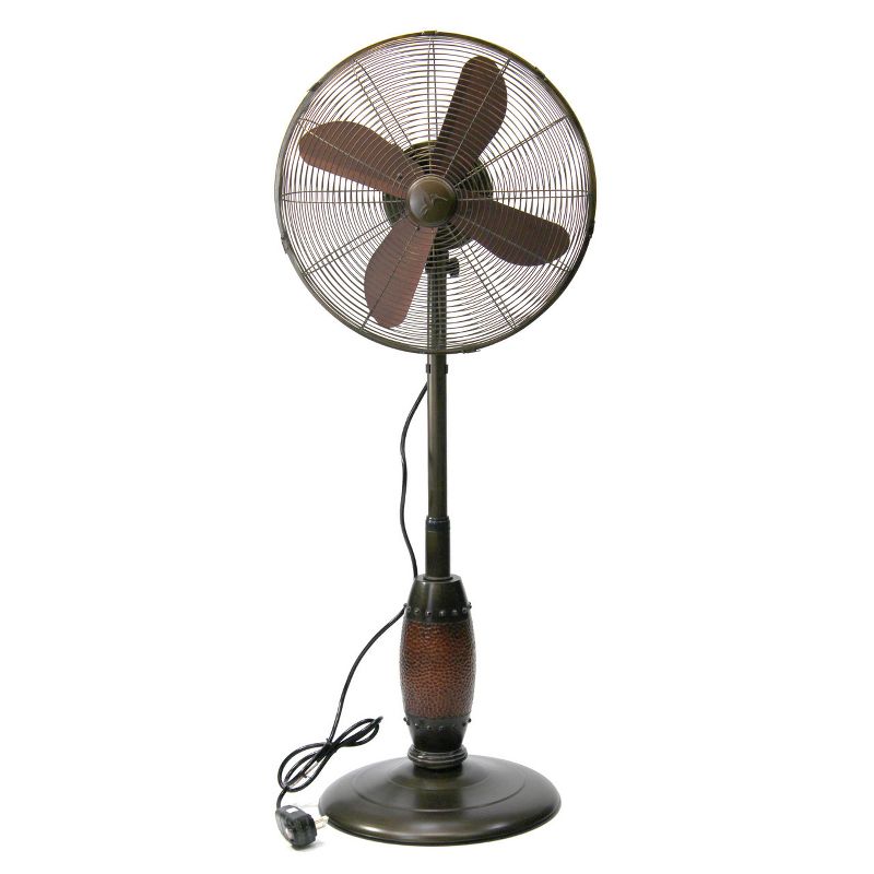 DecoBREEZE DBF2499 Electric Oscillating 3 Speed Air Circulating Standalone Pedestal Fan with Outdoor Rated Motor, Metallic Copper