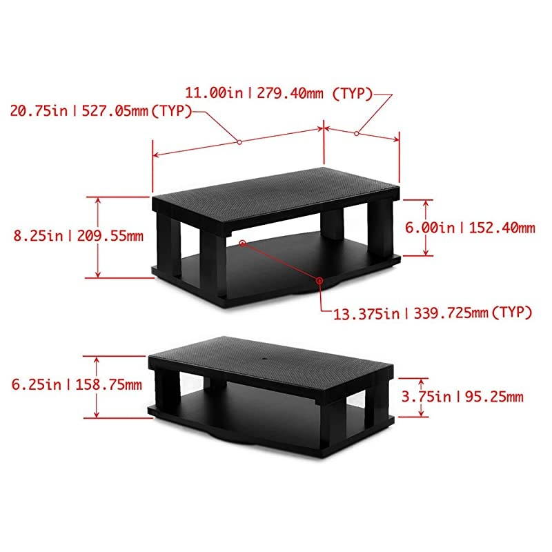 2Tier LCD | LED TV Swivel Stand Entertainment Rack