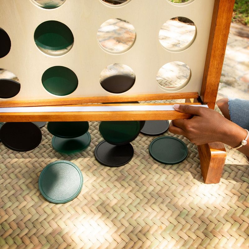 Lancaster Jumbo Size 3ft 4-In-A-Row Wooden Outdoor Game Set with Carry Bag