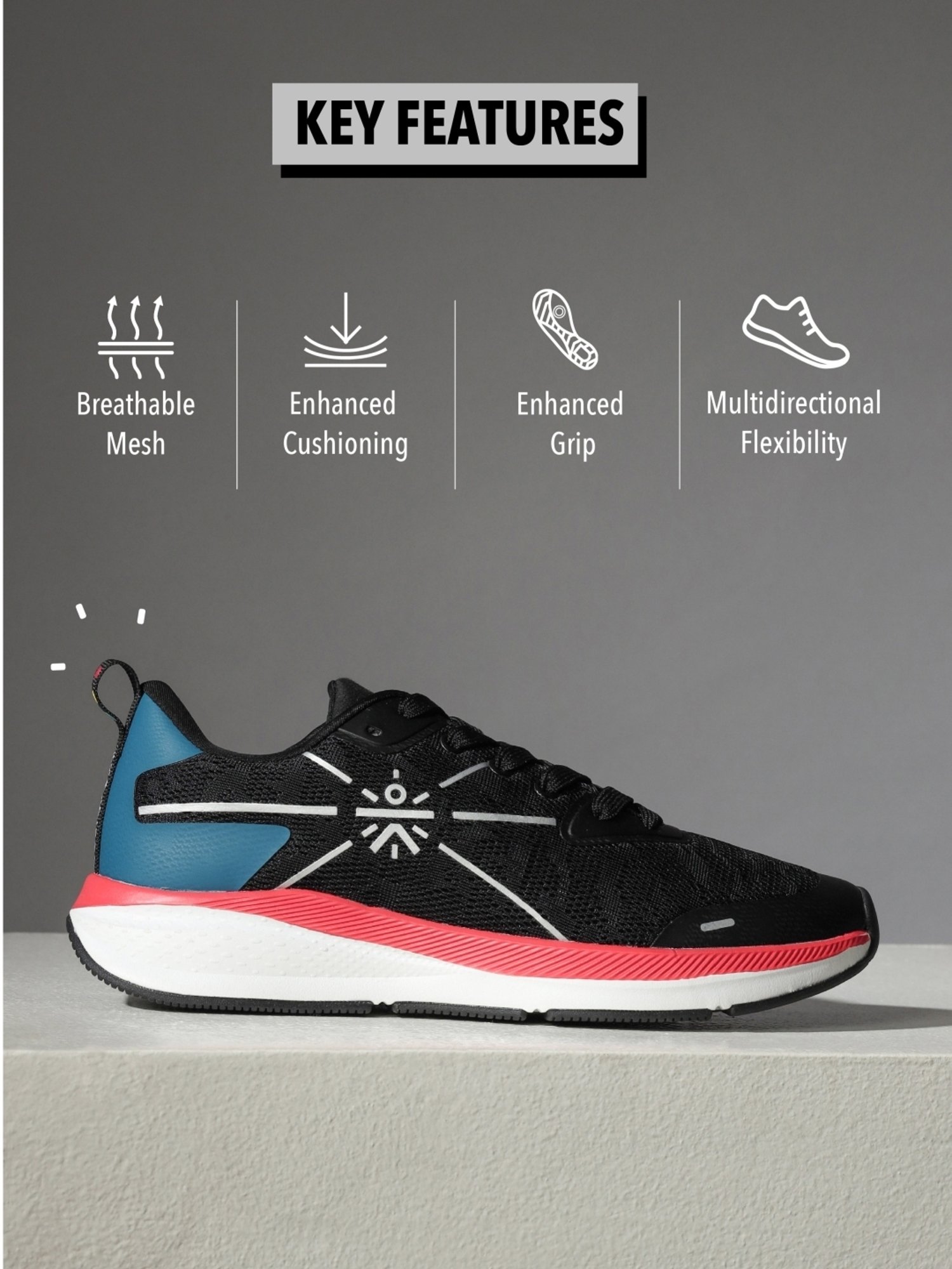 Cultsport Men's Flomo Black Running Shoes