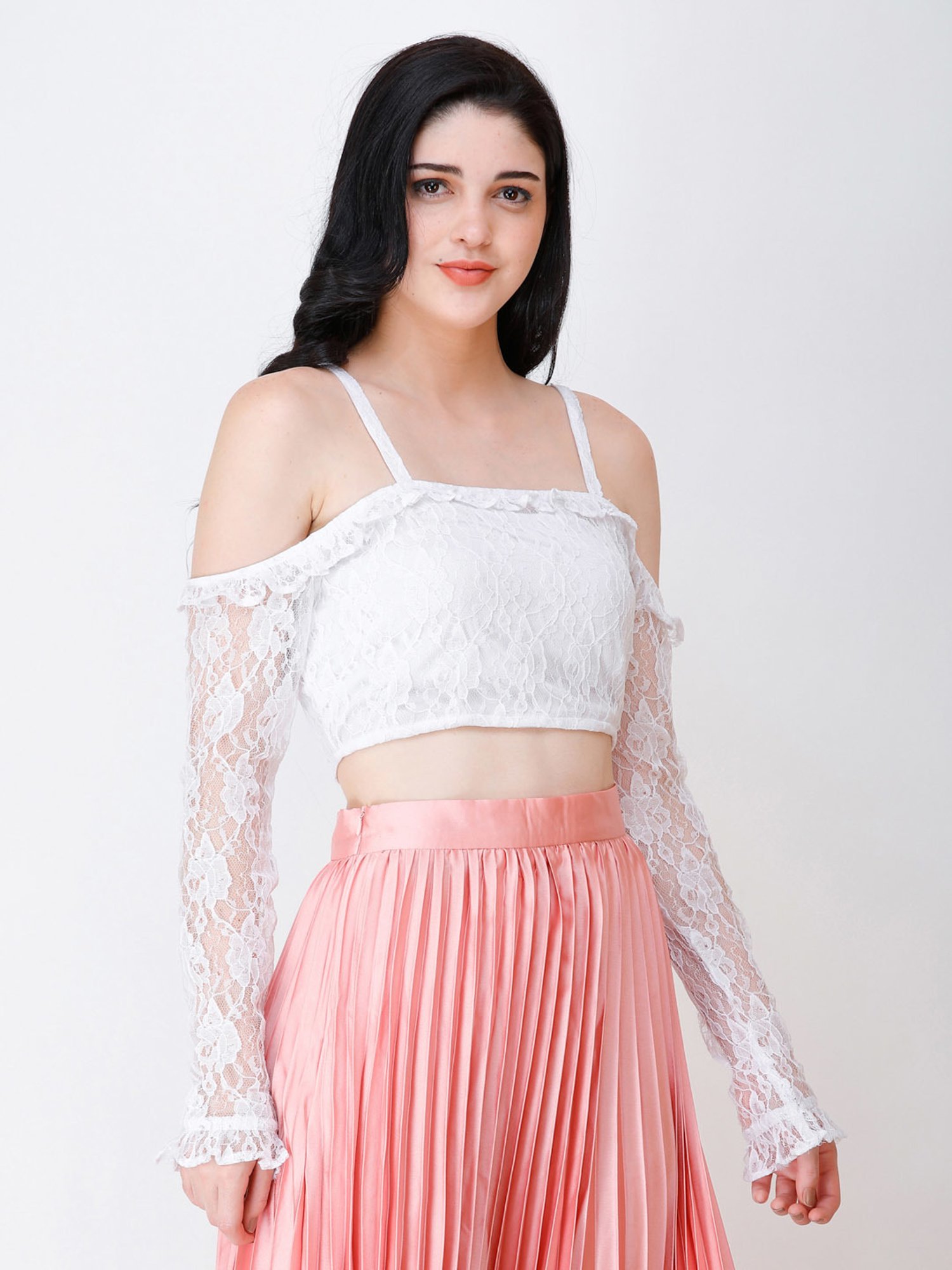 Scorpius White Lace Crop Top