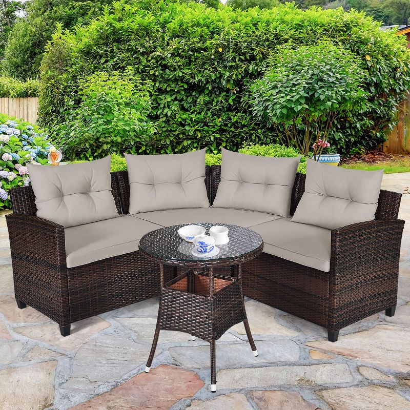 7pc Studio Shine Collection Patio Conversation Set with Sofa, 4 Armchairs & 2 Tables - W Unlimited