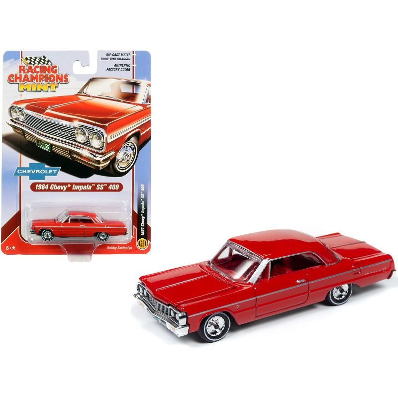1964 Chevrolet Impala SS 409 Hardtop Riverside Red with Red Interior 1/64 Diecast Model Car by Racing Champions